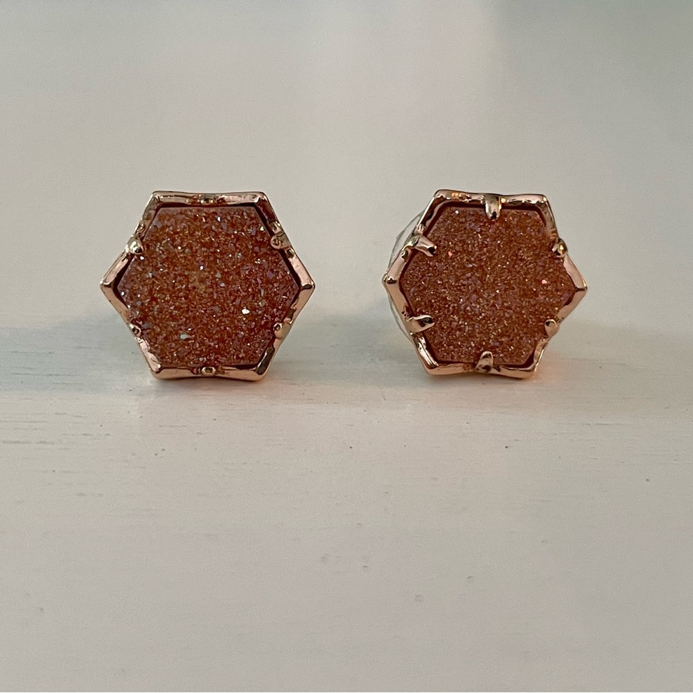 Kendra Scott Macy Rose Gold Drusy earrings
